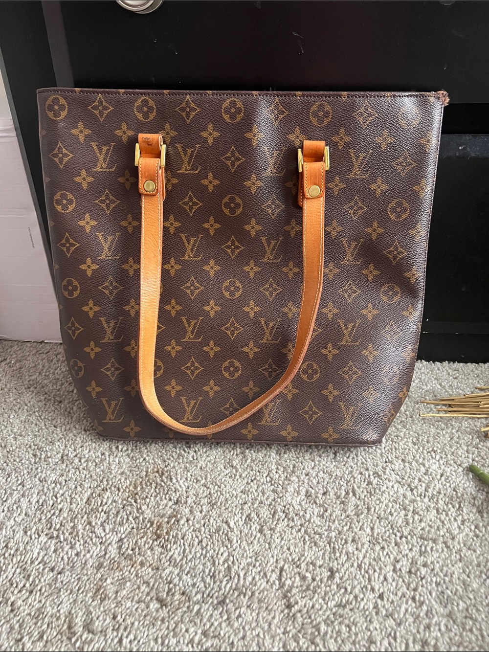 Monogram Canvas Brown Shoulder Tote - Picture 5 of 6
